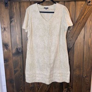 Nicole Miller Animal Print Linen Blend Shift Tunic Dress